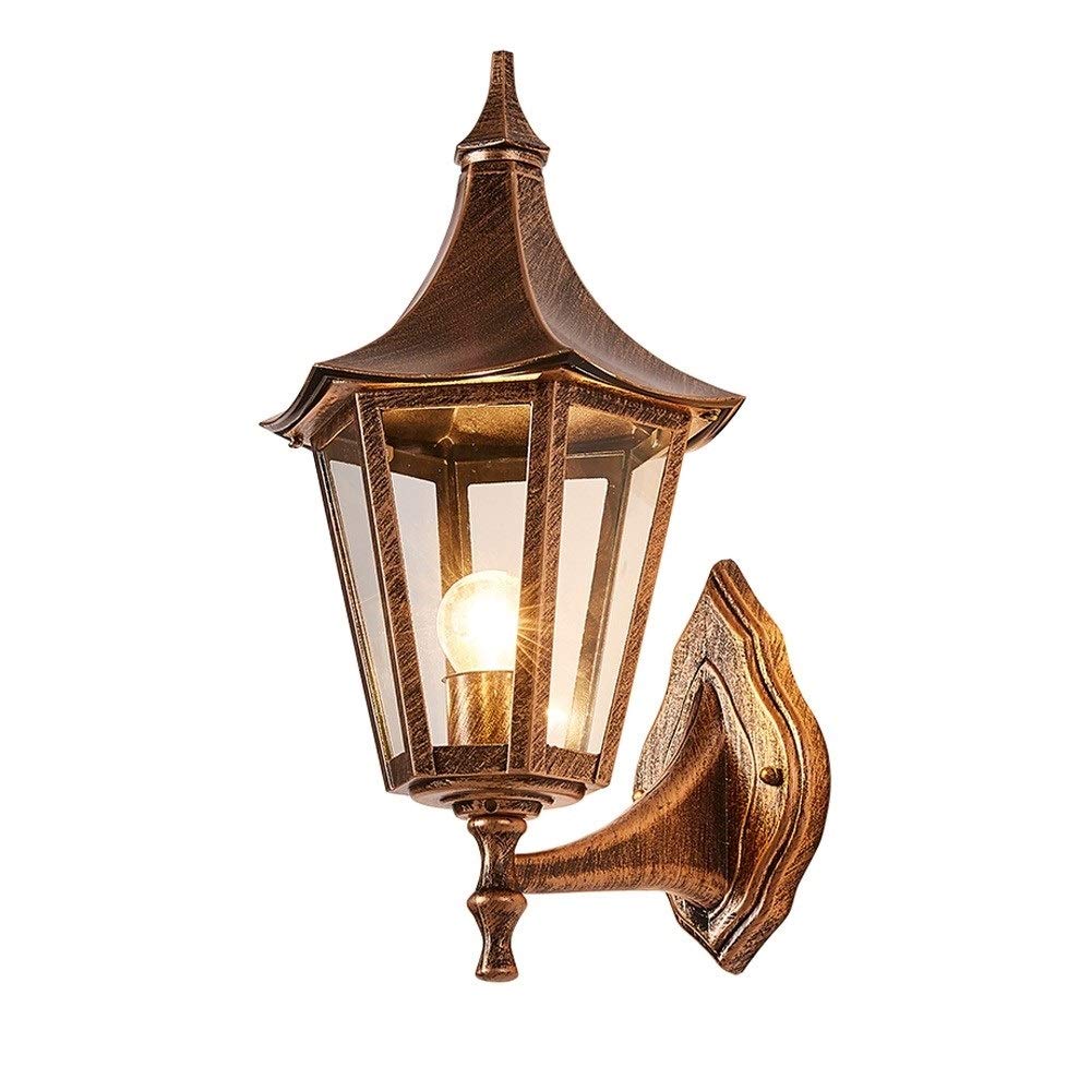 HPTHLY Wall Mounted Light Retro Waterproof Brass European Outdoor Lantern Wall Lamp Tradition Victoria Antique Bedside Balcony Corridor Outdoor Wall Light E2