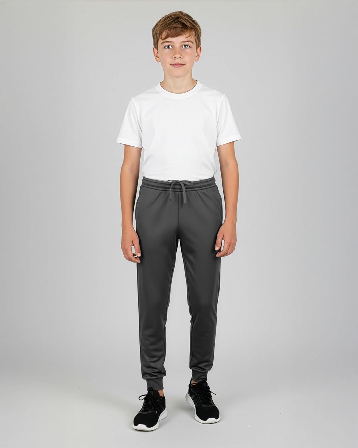 Real Essentials 3 Pack: Boys' Athletic Jogger Sweatpants - Kids Teens Youth Active Sports Pants with Pockets (Sizes 5–18) - Image 4