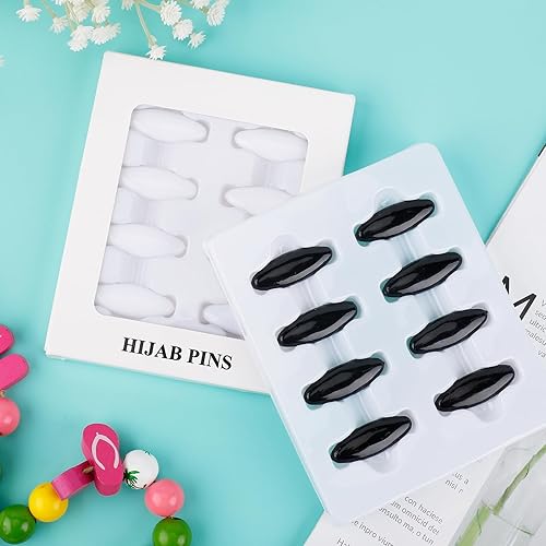 Miniatura 6 de 16 pines de seguridad para bufanda, coloridos alfileres para hiyab con caja, cubierta de plástico de moda, paquete de pines para mujeres musulmanas