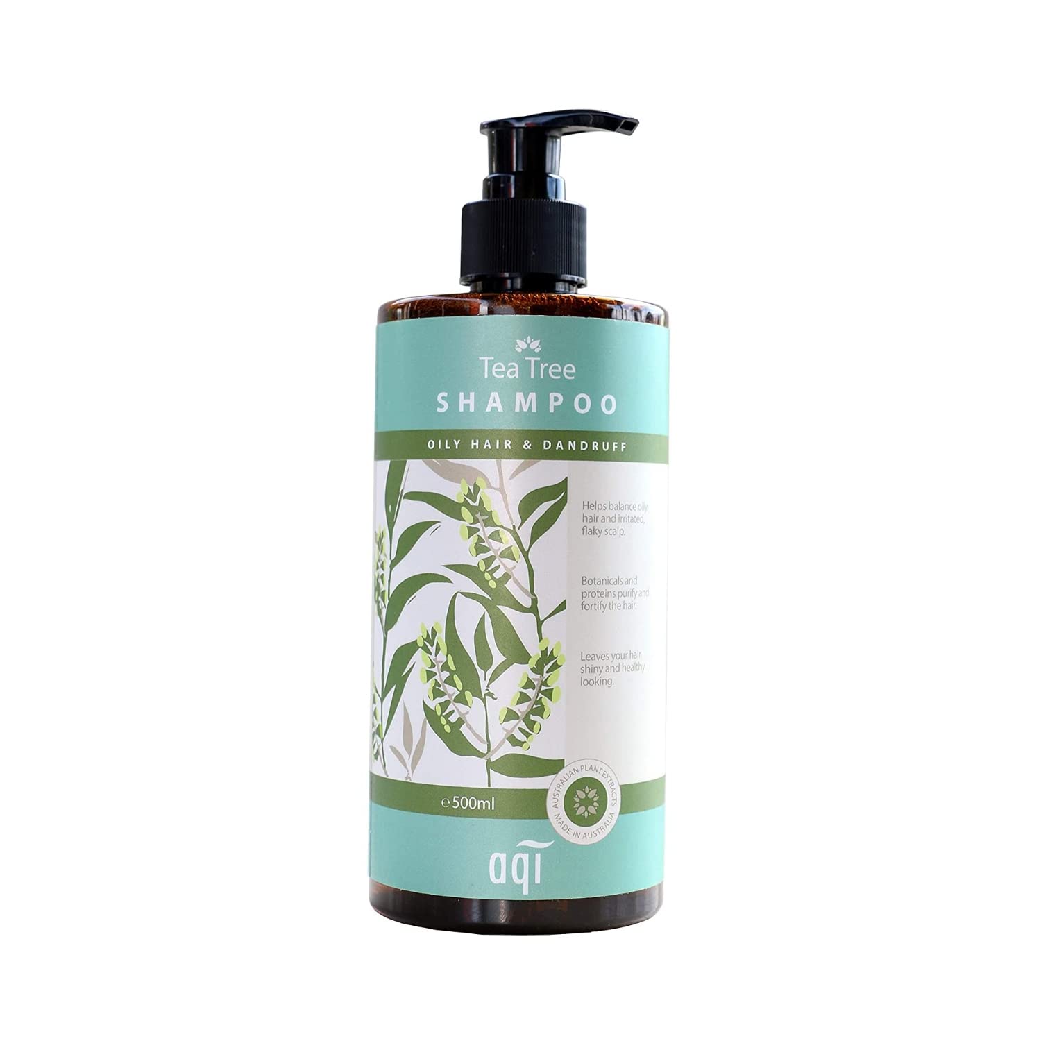 AQI Tea Tree Oil Shampoo - Improved Formula, Parabens &amp;amp;amp; Sulphates Free Shampoo with Natural Tea Tree Extract, Anti Dandruff All Season