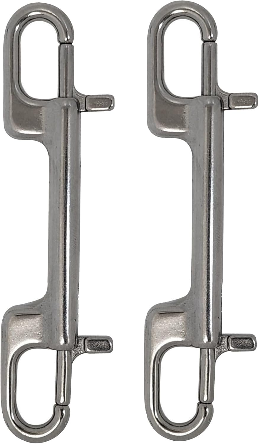 Walker Dive Clip System - 2 Pack Stainless Steel Ergonomic Double Ender Bolt Snap, 4 3/4"