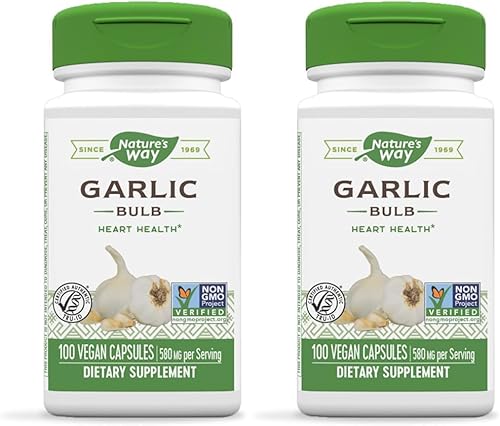 Miniatura 1 de Nature's Way Bulbo de ajo, apoya la salud del corazón*, 100 cápsulas veganas (paquete de 2)