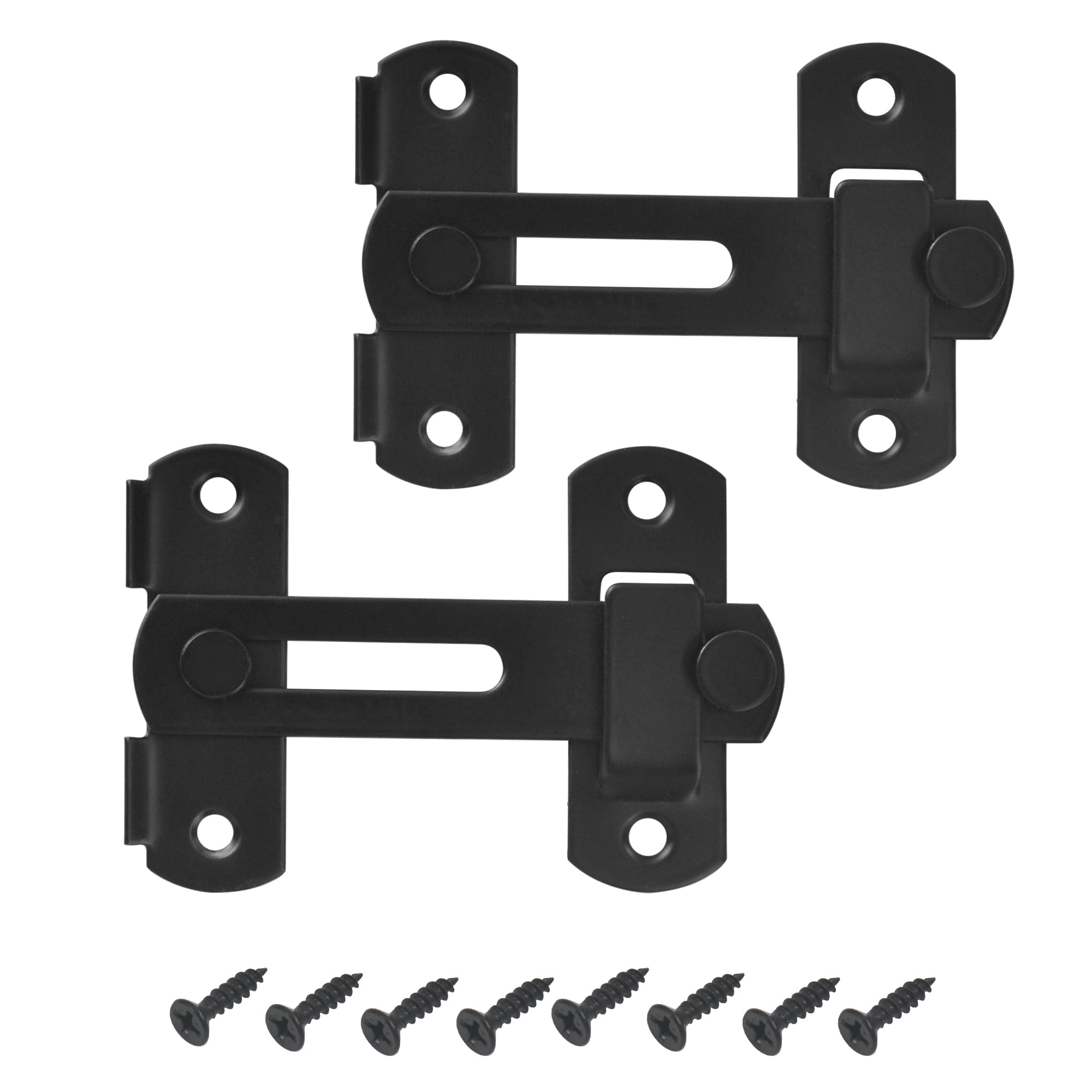 GHLIANGZHOU 2PCS 4" Sliding Gate Latch, Black Stainless Garden Door Latch