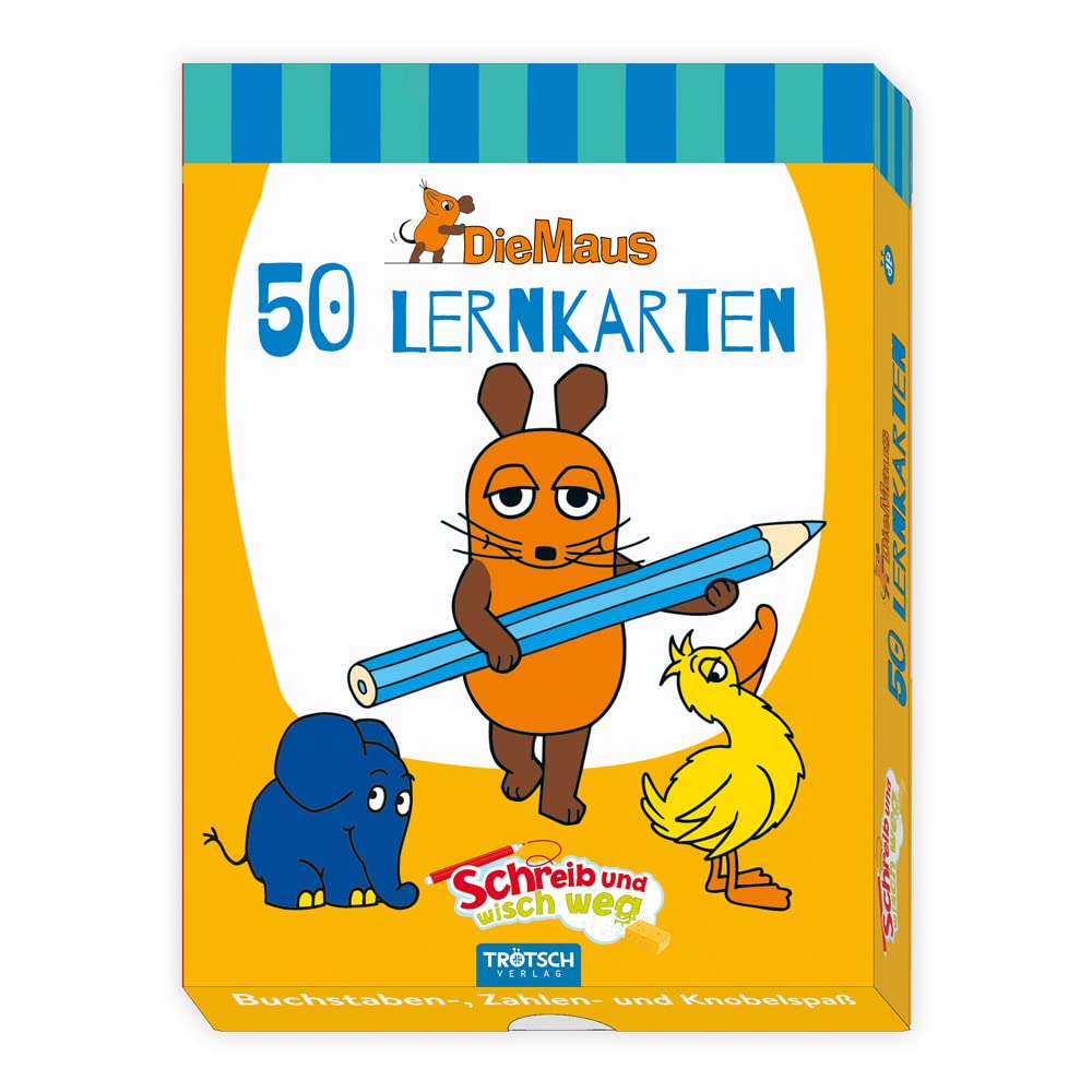 TRÖTSCH - Die Maus Lernkarten schreib und wisch Weg : 50 Karten mit Stift und Schwamm