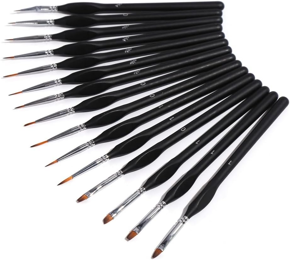 Drawing Brush 15 Pen Black with Watercolor Hand-Drawn