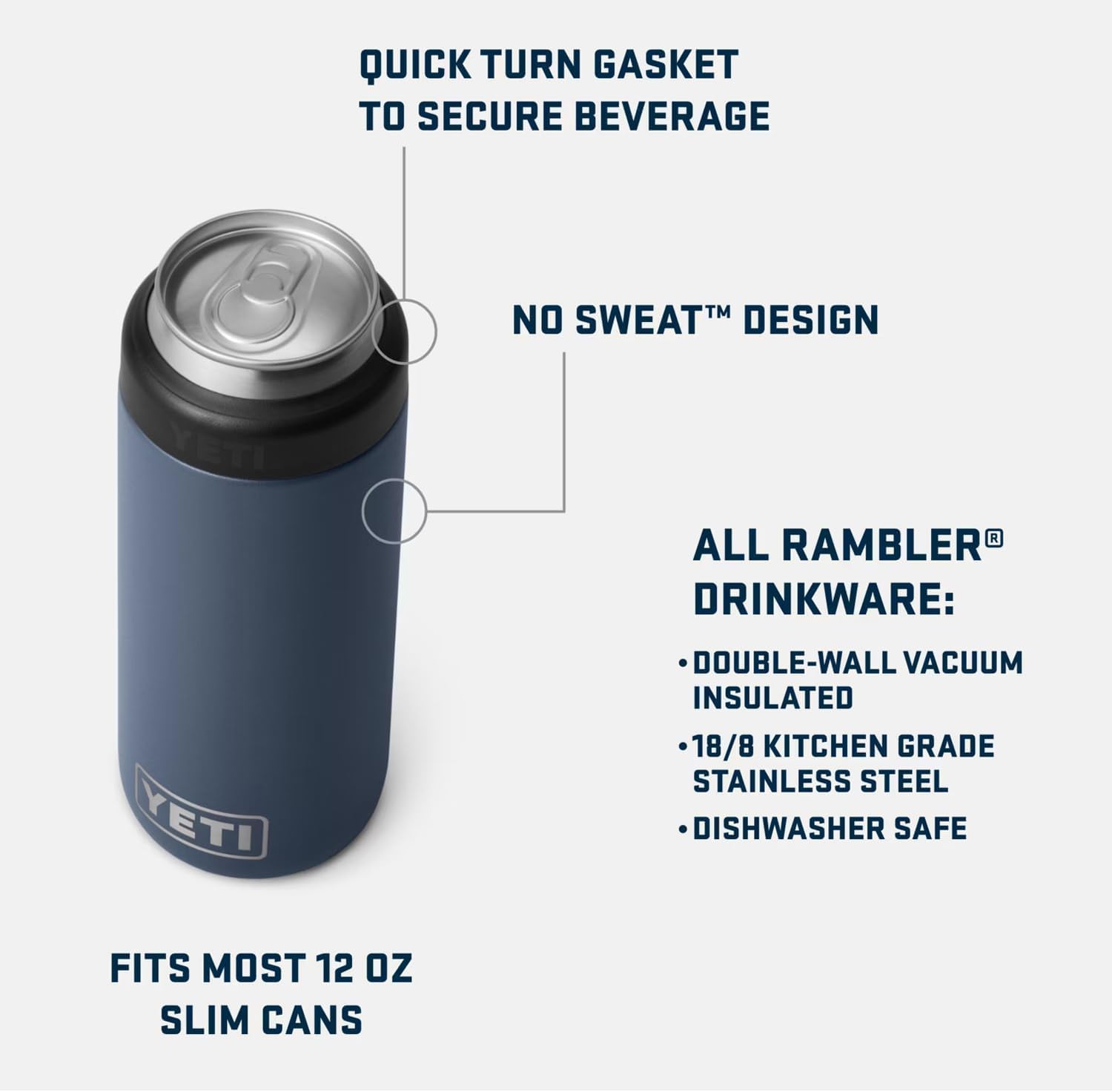 YETI Rambler 12 oz. Colster Slim Can Insulator for the Slim Hard Seltzer Cans, Royal Blue