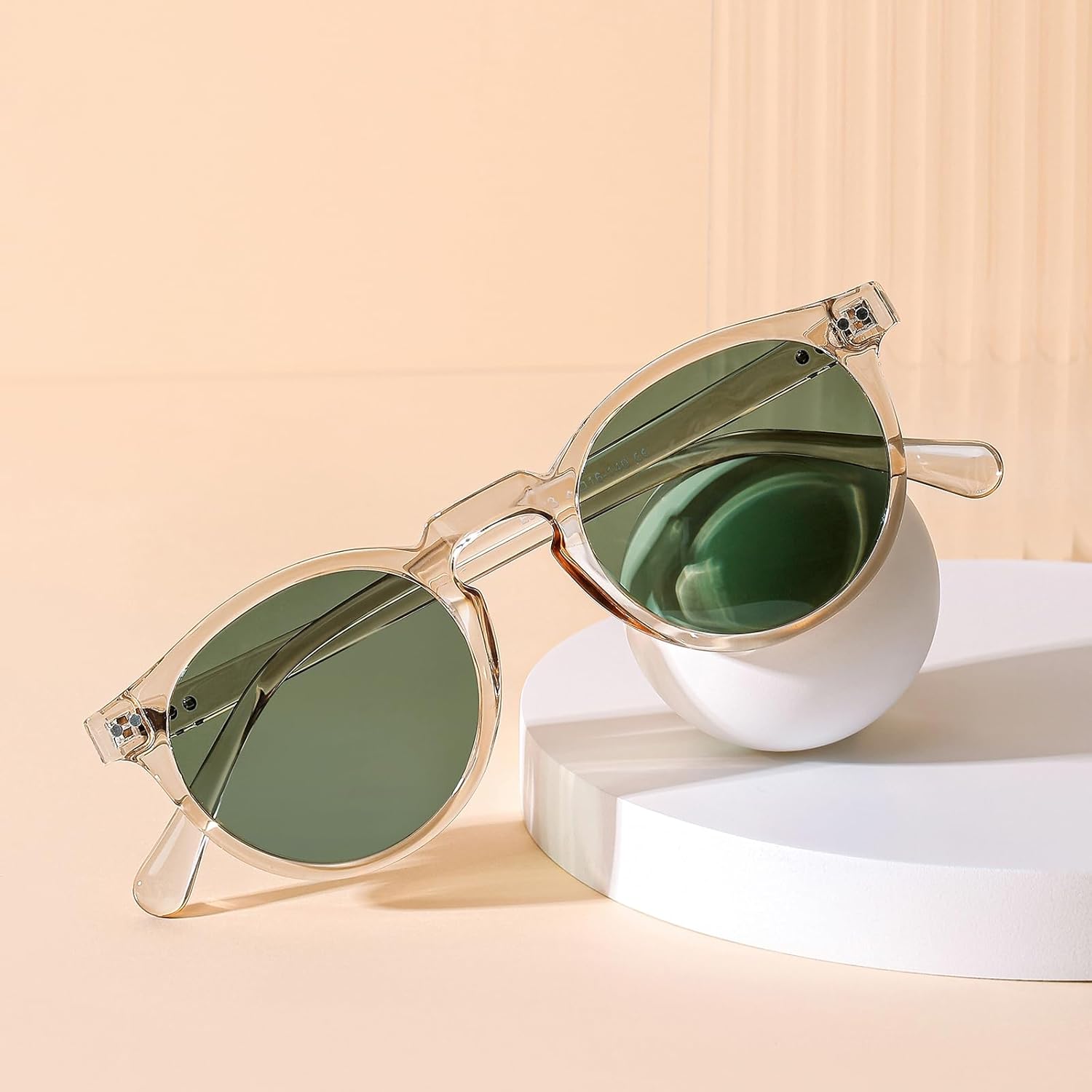 Gleyemor Fashion Polarized Round Sunglasses for Men Women Retro Vintage Acetate Frame Sunglasses - Image 6