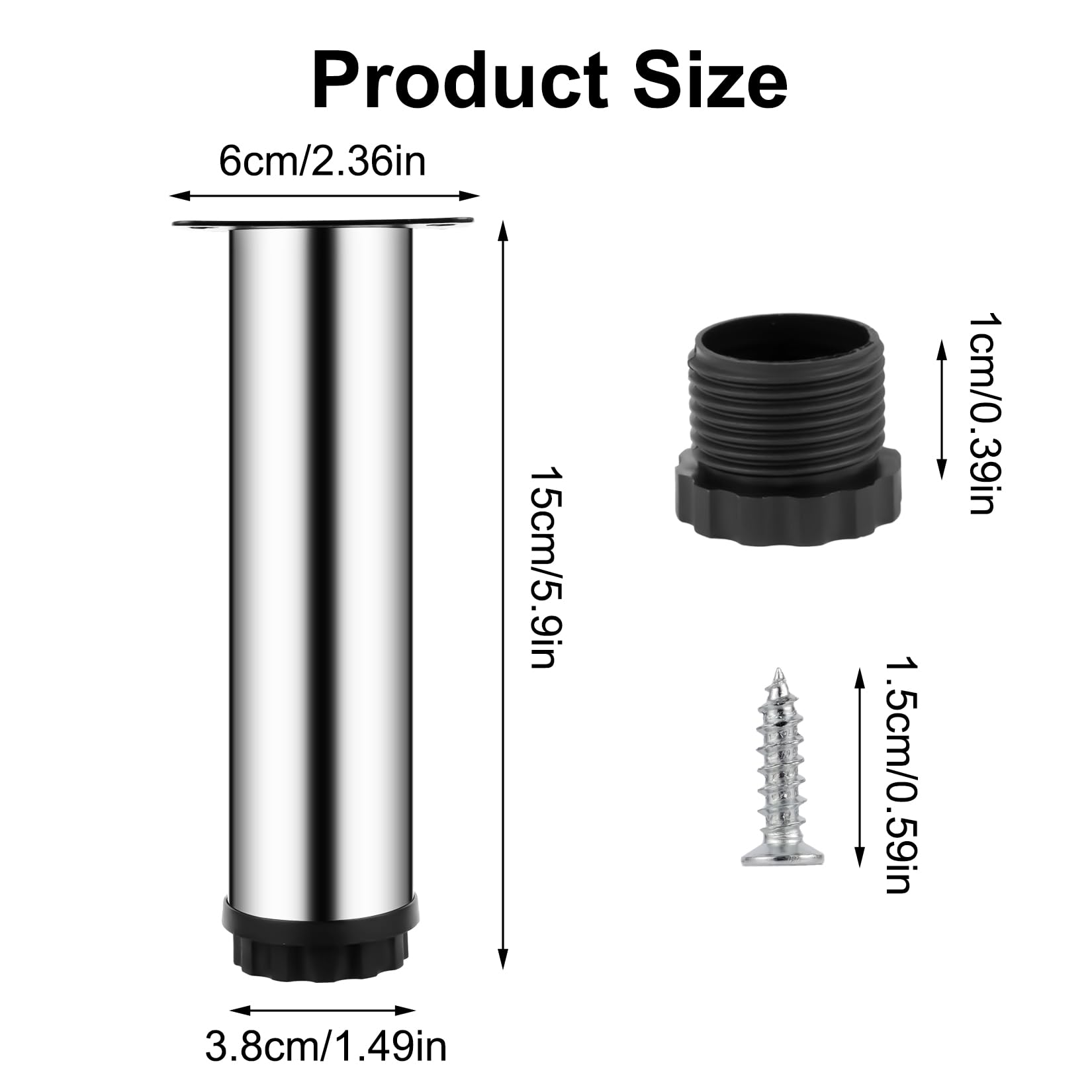 15 cm/5.91" Furniture Legs - Image 2