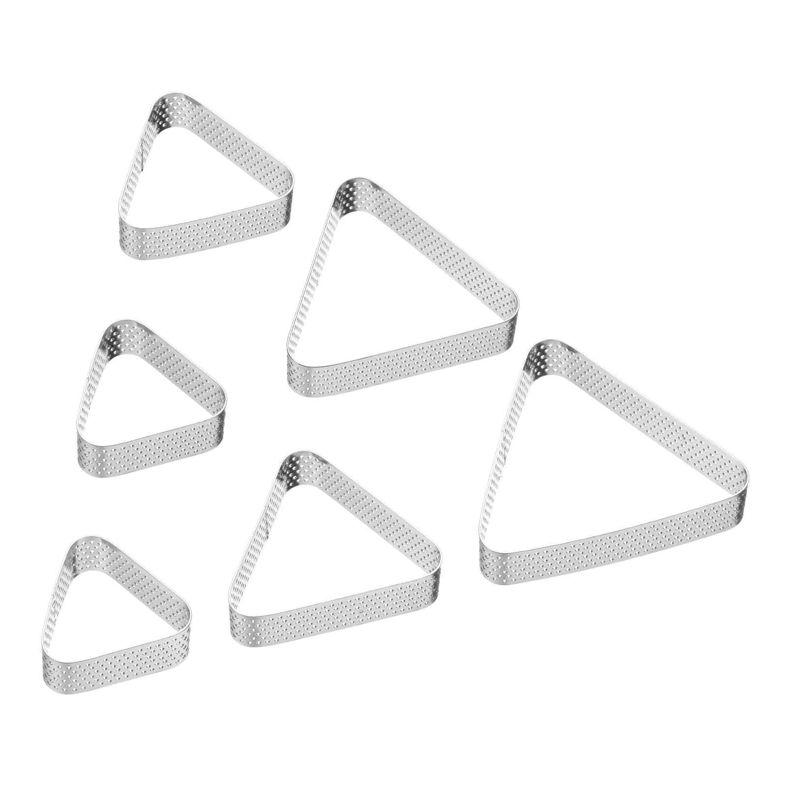 HARFINGTON Perforated Cake Rings Set Stainless Steel Triangle Tartlet Ring Nonstick Polishing Cake Mousse Ring Dessert Ring Tools for Baking Cake