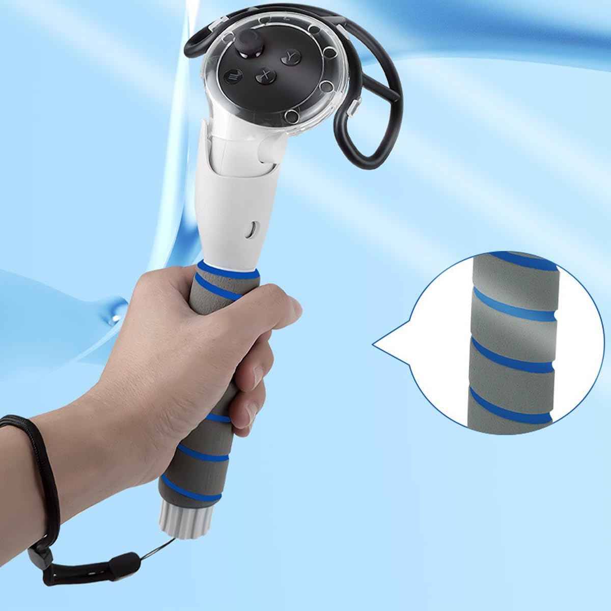 Sarini 1 par de Mango extendido para Meta Quest3 Compatible con Juego VR Best Sabre VR Tennis Online VR Gorilla Day Golf Club