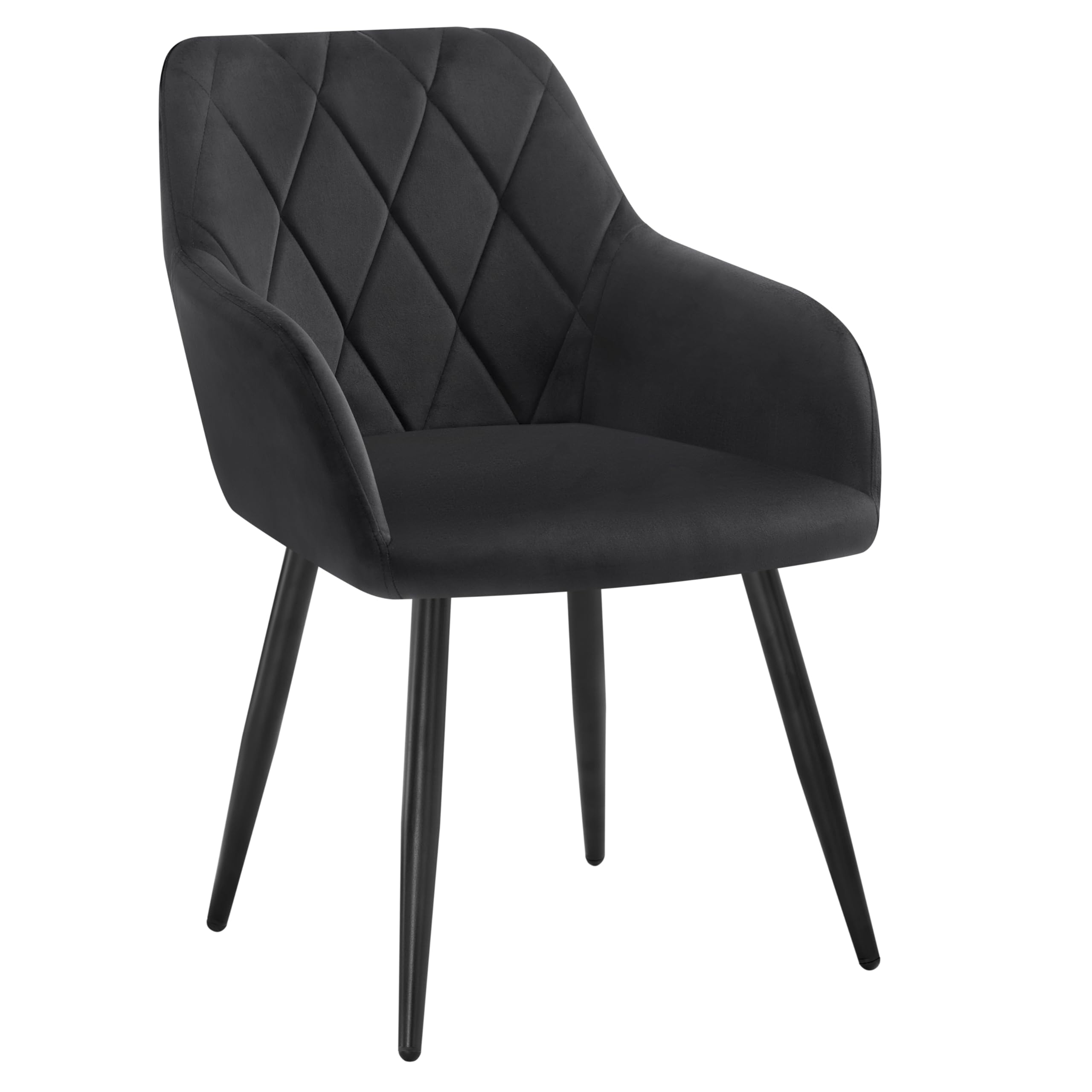 WOLTU Dining Chair, Upholstered Armchair, Black