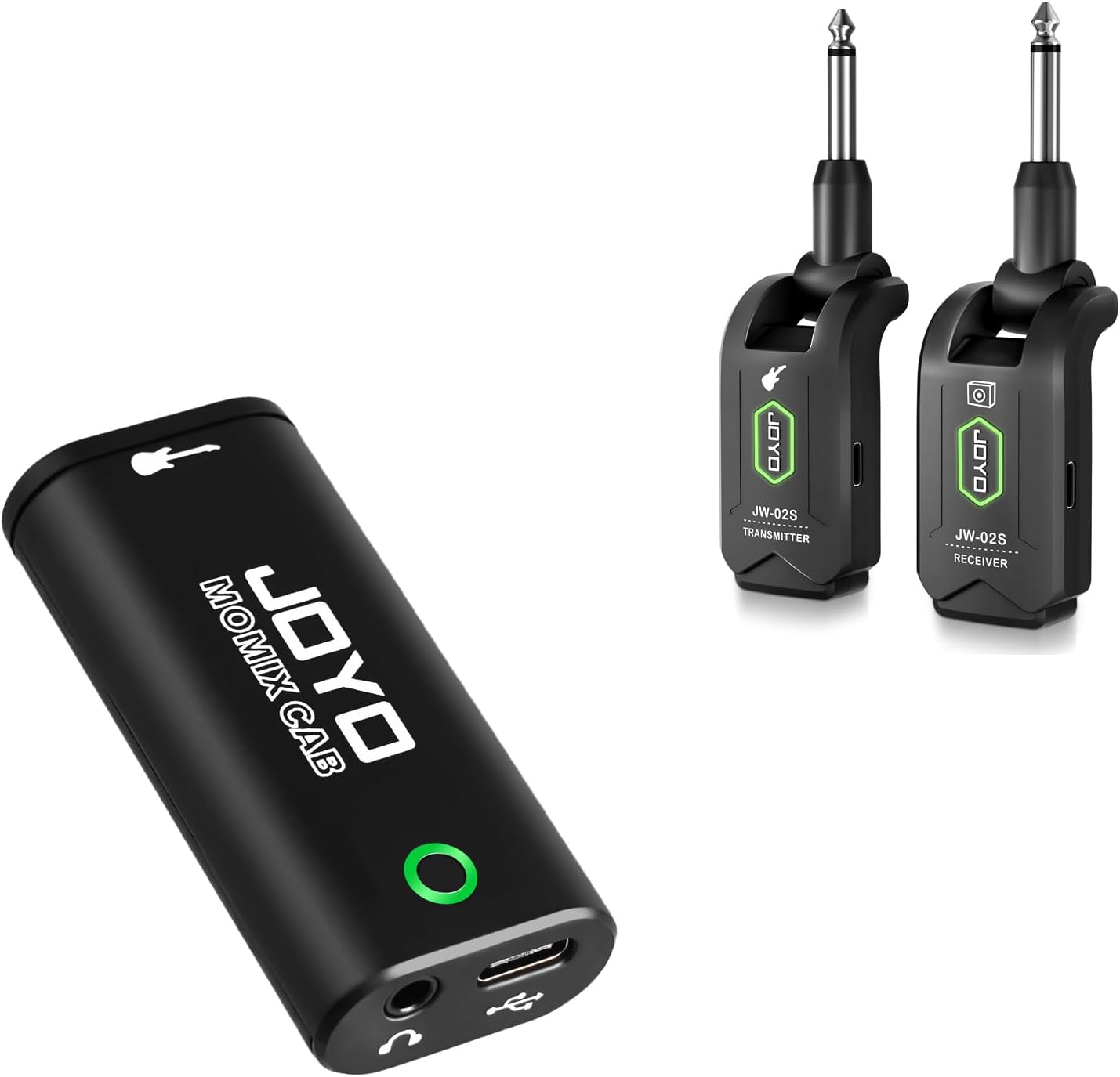 JOYO 5.8GHz Wireless Guitar System (JW-02S) Bundles with JOYO Guitar Audio Interface (MOMIX CAB)