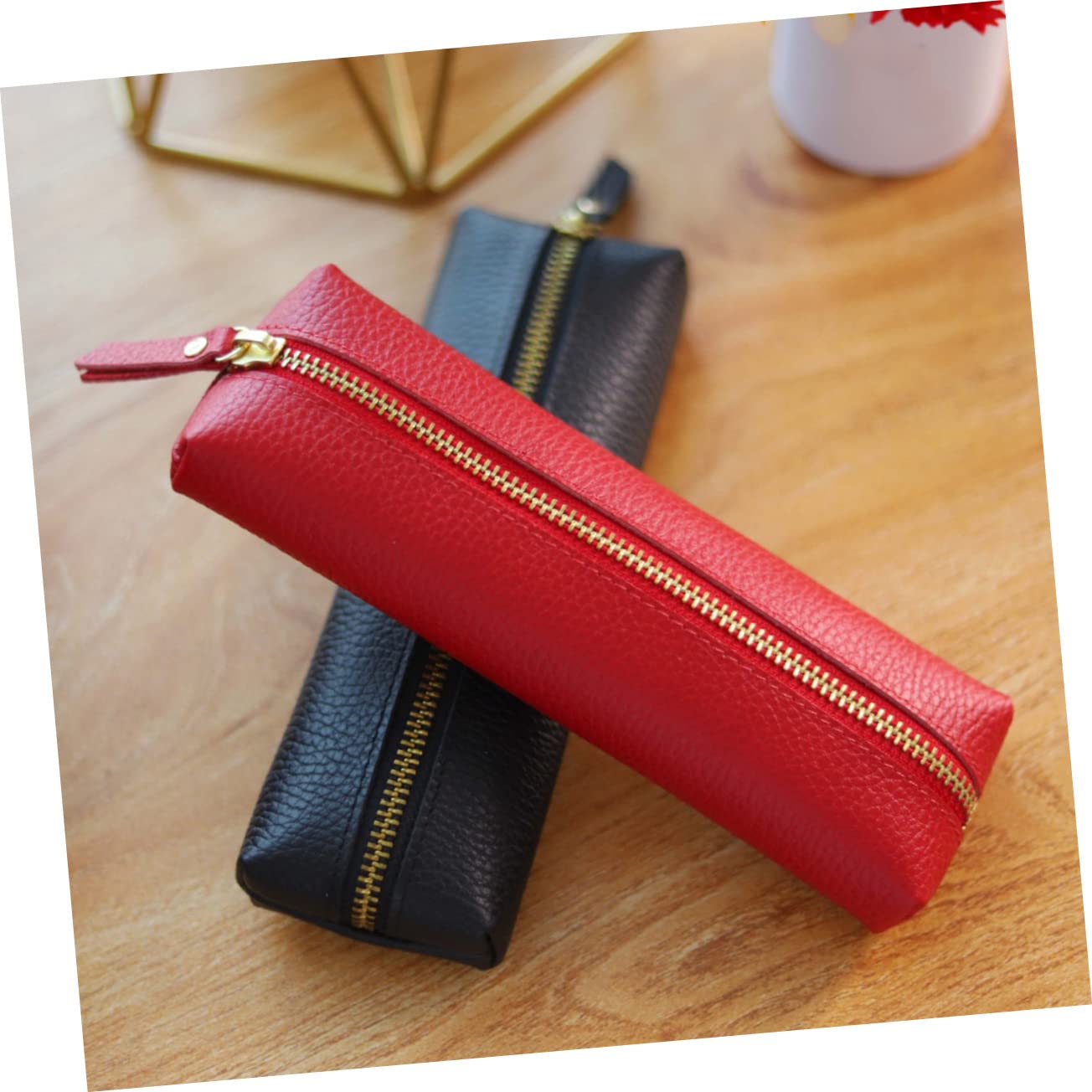 Ciieeo 3pièces Trousse De Rangement Portable pour Et Fournitures Scolaires Étui à Crayons Compact Et Décoratif pour Étudiants Et Artistes De Rangement Pratique Et Élégant Rouge