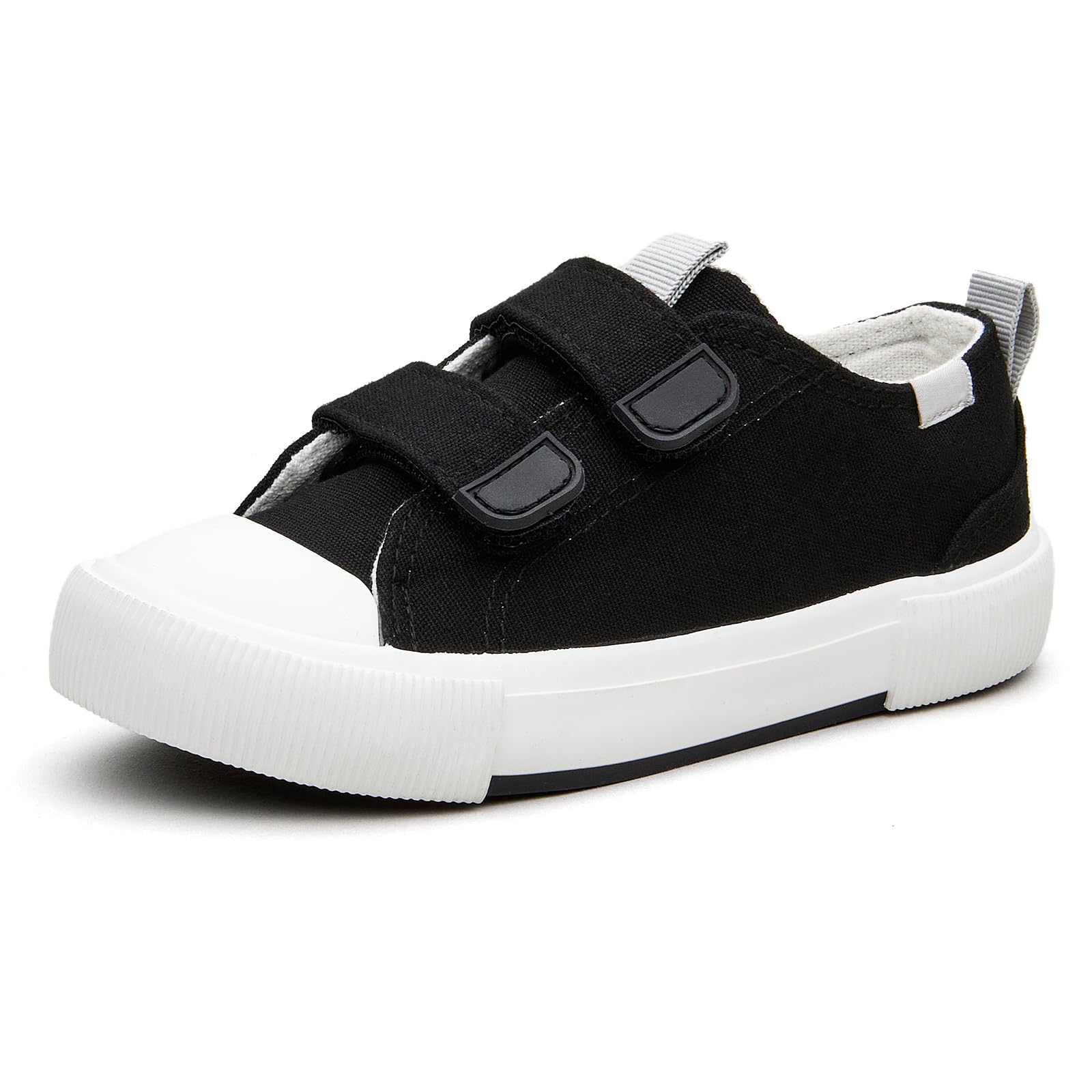 Toddler Low Top Canvas Sneakers Adjustable Straps Boys and Girls Slip on Shoes