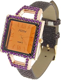 Qtqgoitem Women Dark Brown Snake Pattern Faux Leather Band Watch (Model: e72 2f2 b13 7da 90f)