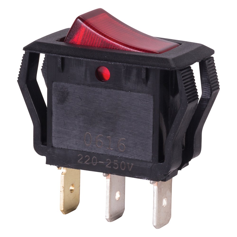 NSi Industries, LLC Rocker Switches, On Off Circut Function, SPST, 15/7.5 amps at 125/250 VAC, 0.625" Width, 1.250" Height, 0.828" Depth, Red - 77150RQ : Industrial & Scientific