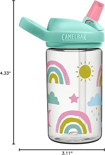 Miniatura 119 de CamelBak Eddy+ Kids Bite Valve Straw Tritan Renew Water Bottle Animales de la selva,Bandidos de aviones,Chef Dino,Mariposas de bloque