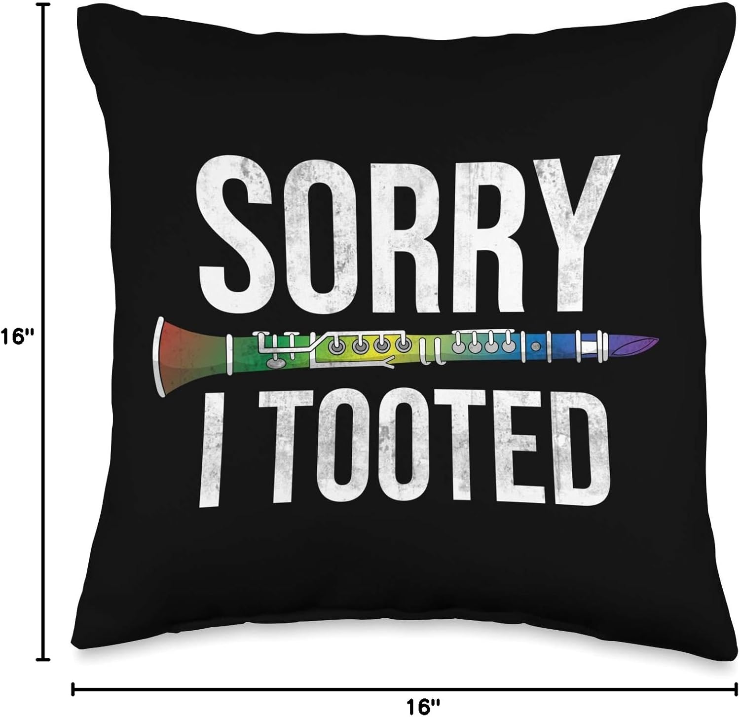 Funny Clarinetist Gift Idea Sorry I Tooted Clarinet Throw Pillow