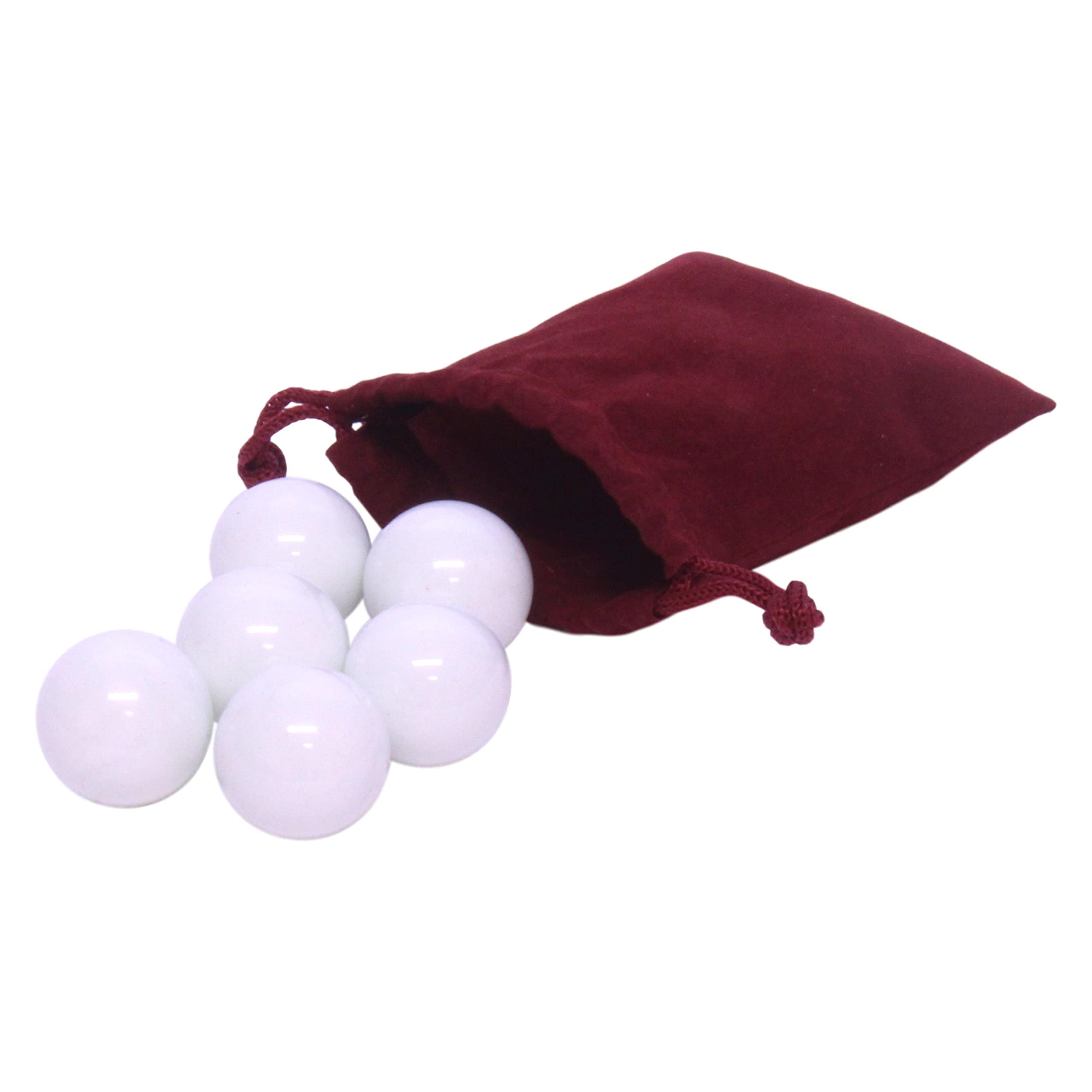 AmishToyBox.com 6 White Glass Marbles - Large 1