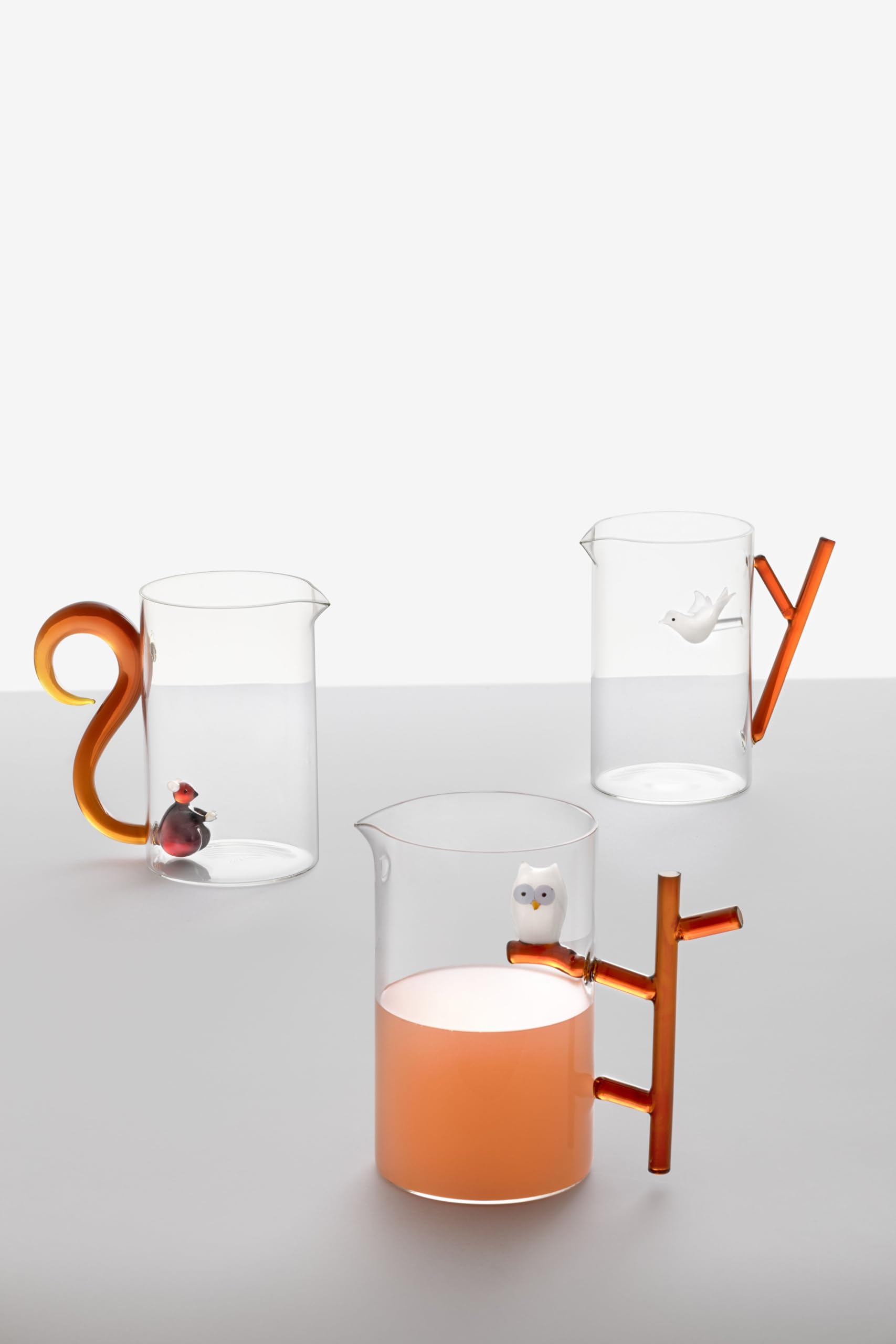 Ichendorf Milano Brocca Gufo Ramo, Collezione Animal Farm, 145 cl, Vetro Borosilicato, Fatto a Mano