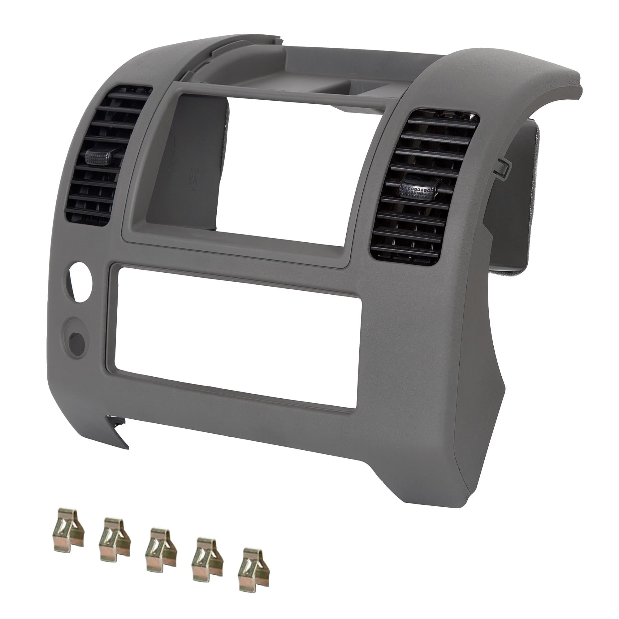 ECOTRIC Center Dash Console Compatible with Nissan Frontier 2005-2020 Instrument Panel Trim Replacement for Part Number 68259-ZP16D, Gray