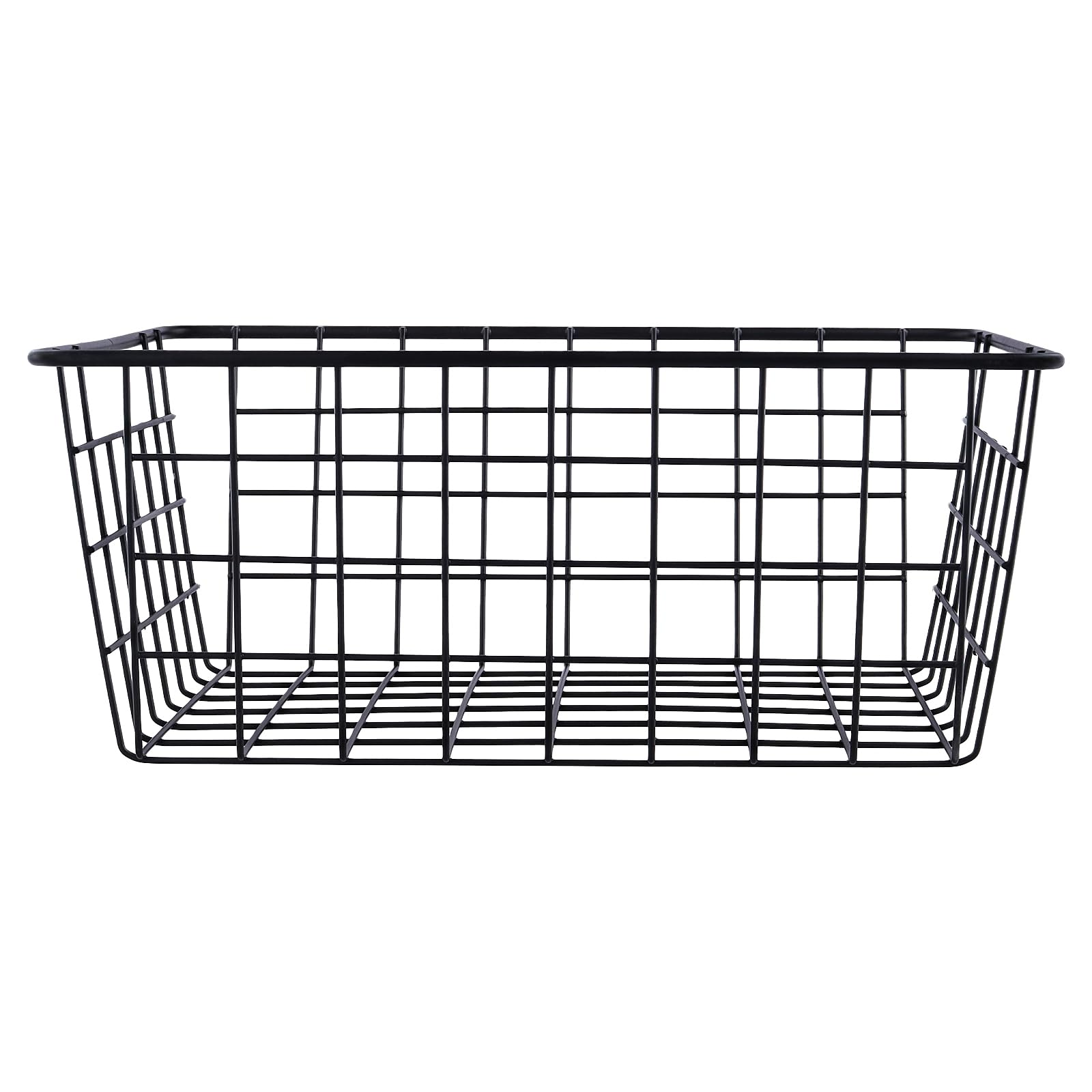 6 cestas de almacenamiento de alambre de 28 x 22 x 12 cm, cestas de metal negro, cestas de almacenamiento multifuncionales de hierro para cocina, baño, dormitorio, sala de estar, armario