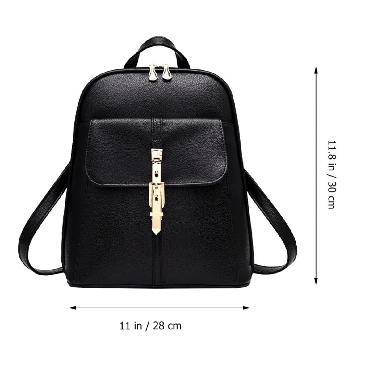 Artibetter Mochila de Mujer, Bolso Mochila Casual de PU Negro, Correa Ajustable al Hombro, Portátil, para Estudiantes y Mujeres, Cierre Suave