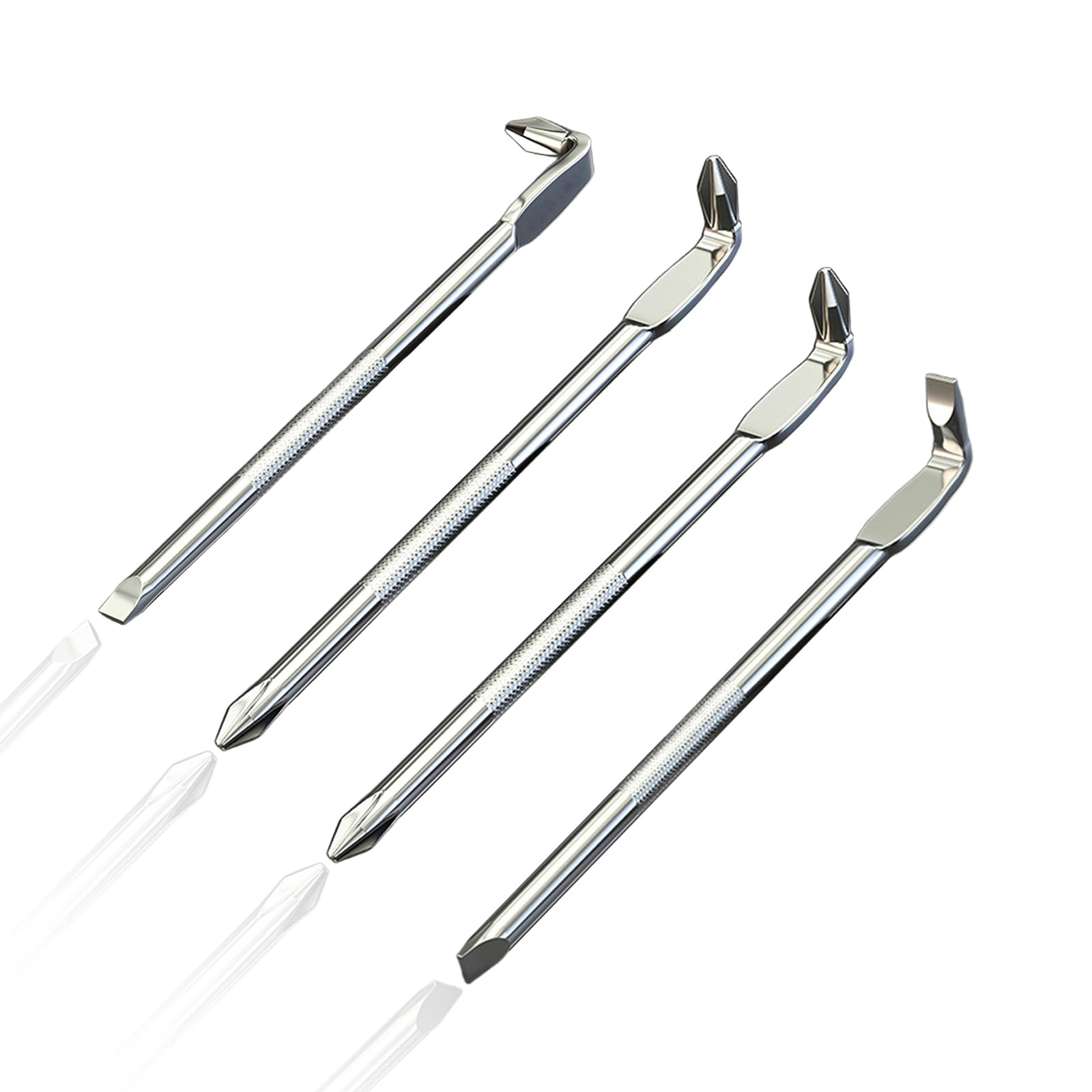 4 PCS Offset Screwdriver Set, L-Type S2 Steel Offset Magnetic Screwdriver Double Head with Crosshead and Flathead Right Angle Screwdrivers for Tight Space Operation