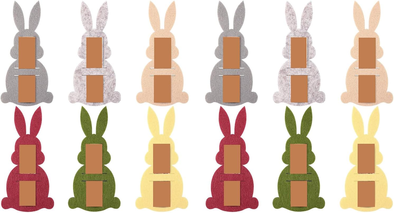 12pcs Rabbits Themed Money Pouches Elegant Soft Fabric Money Holders for Easter Event Adults Guest Present Gift