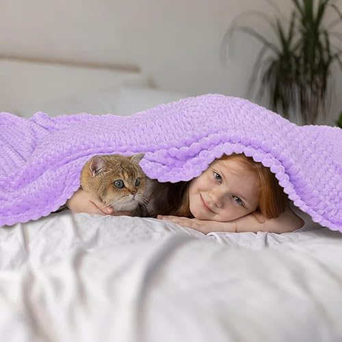 Vista 299 de Vessia Manta de franela de forro polar, 300GSM, acogedora manta a rayas verde salvia para sofá, cama y sofá, cálida y suave, acogedora manta