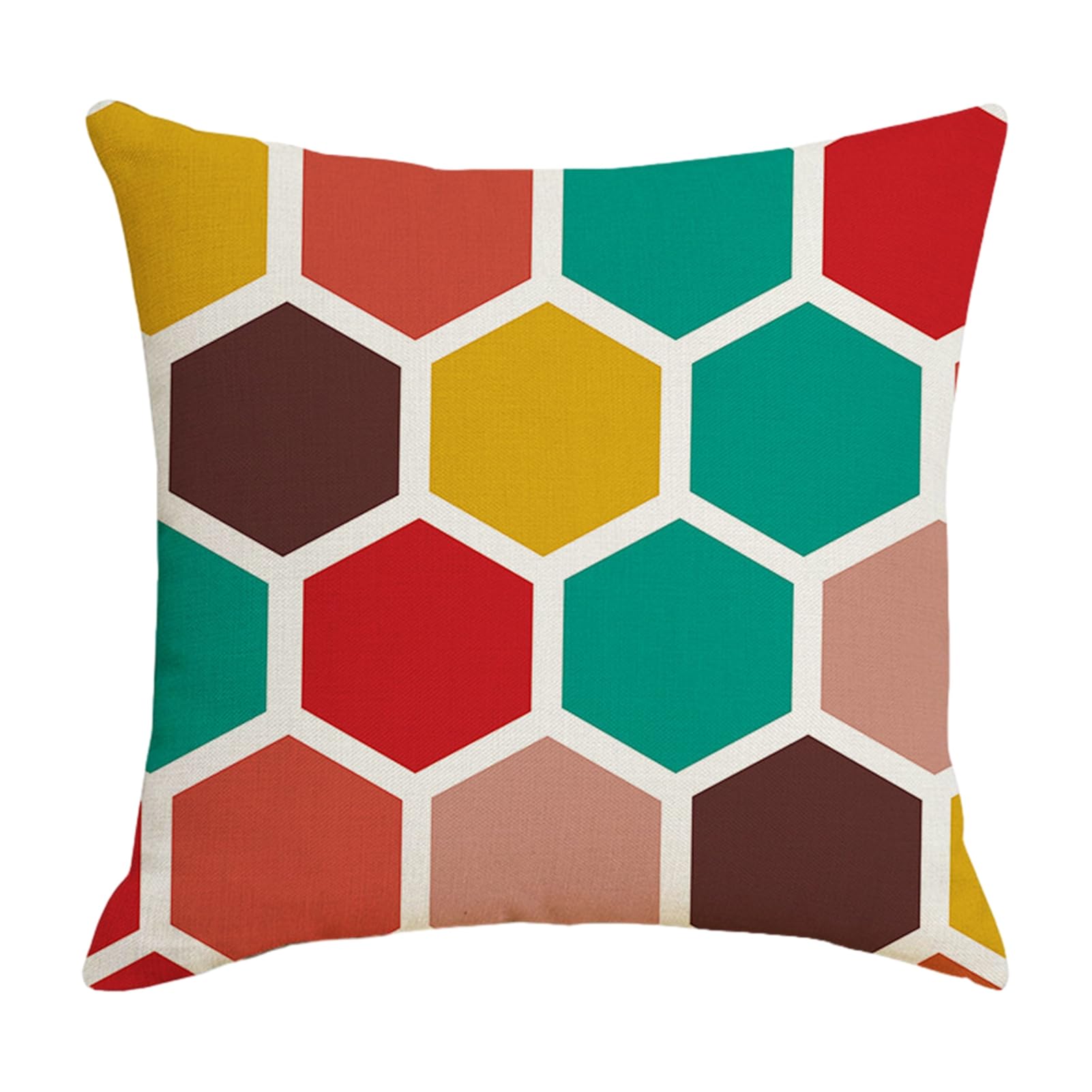 anwhriet Geometric Print Pillowcase 45x45cm, Breathable Polyester Cushion Cover for Sofa Bed, Moisture-Absorbing Decorative Pillow Case, All-Season Soft Home Decor Cushion Covers 45x45cm B