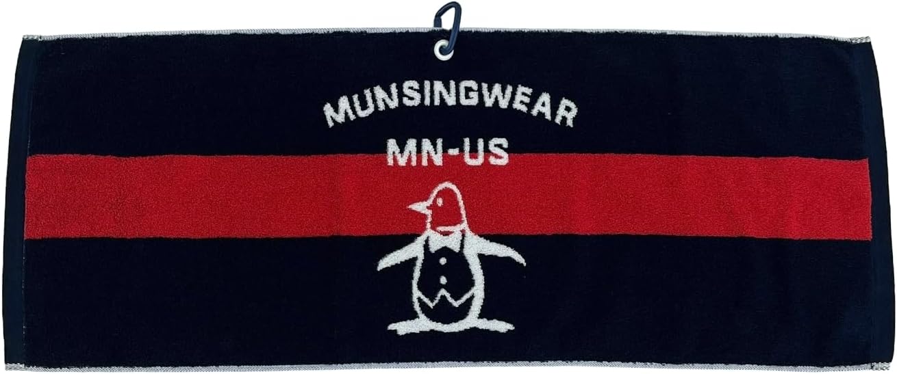 MUNSINGWEAR(マンシングウェア) Muning Wear MG5STW01U Imabari Towel, Water Absorbent, Soft, Carabiner Included, Penguin, Golf, NV00 (Navy), F
