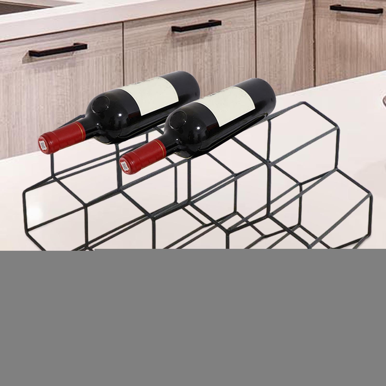 Nizador de botellas de vino de 3 niveles | Gabinete de metal para encimera | Soportes de suelo | Elegante solución de almacenamiento de vino para el hogar y la cocina