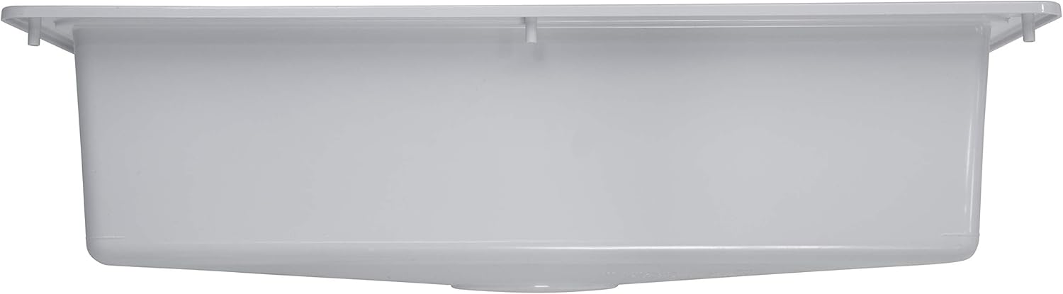 RV Single Kitchen Galley Sink - 25" x 17" x 6.6" White ABS Plastic for 5th Wheel, Travel Trailer, Camper