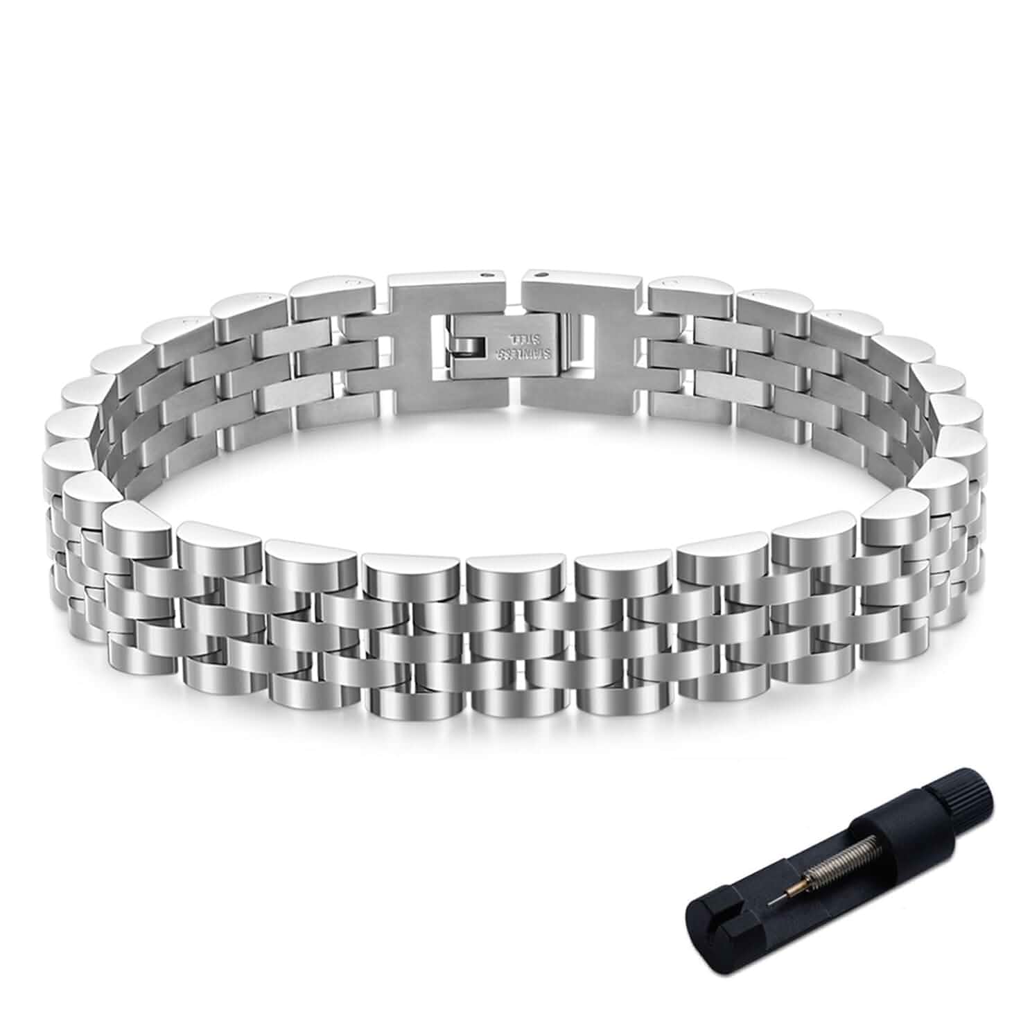 MYNENEY 10mm mens stainless steel bracelet Watch link chain