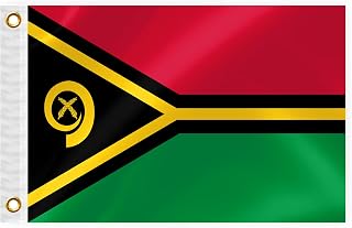 Vanuatu Boat Nautical Flag 12x18IN Double Sided Ni-Vanuatu Marine Banner Nylon Small Yacht Sail Pontoon ATV Bike Truck Motorcycle Flag with 2 Brass Grommets