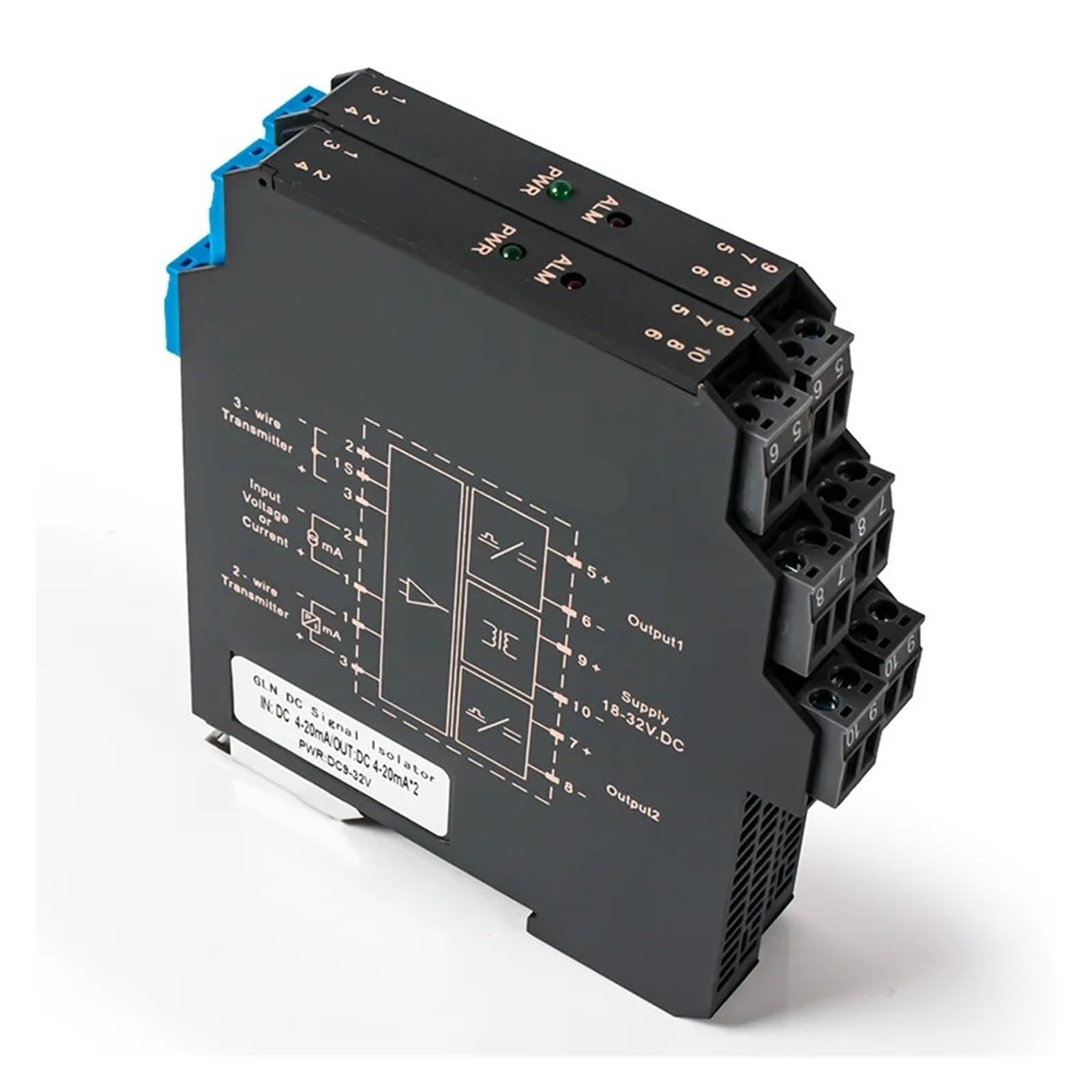 Convertisseur de signal 0-10V 4-20MA isolateur analogique 24V transmetteur rail DIN