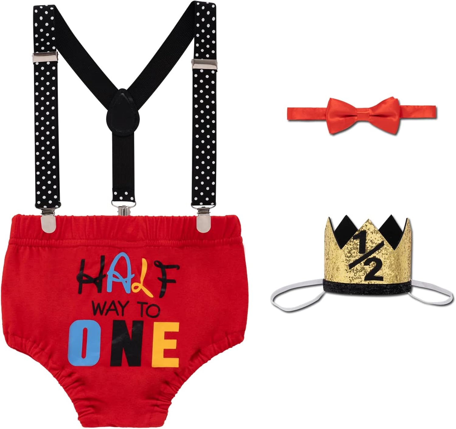 MOMMYS NEW MAN Baby Boys First Birthday Outfit Cake Smash Set Photo Prop Outfits Bow Tie Suspender Headband