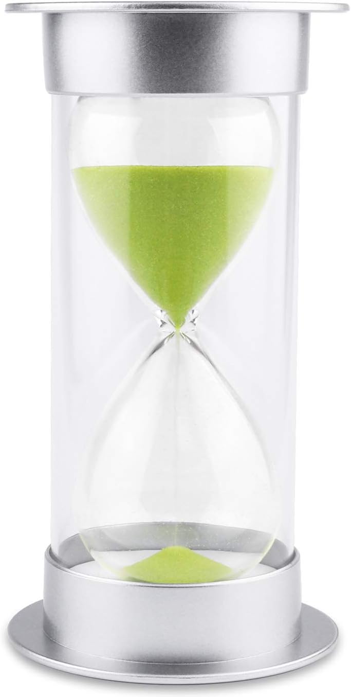 Hourglass Sand Timer 5/10/15/30/45/60 minutes Sand glass Timer for Romantic Mantel Office Desk Book Shelf Curio Cabinet Christmas Birthday Gift Kids Games Classroom Kitchen Home Dec (30 min, green)