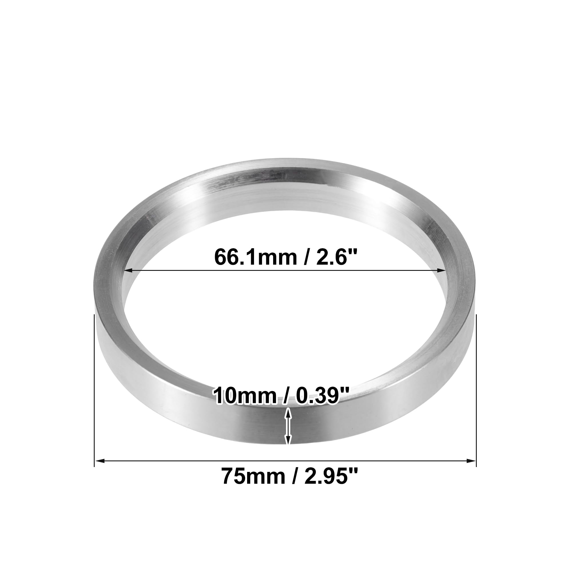 GoldenSunny Hub Centric Rings - 73.1mm OD To 66.1mm ID Silver Aluminum Wheel Spacers (Pack Of 4) - View #6