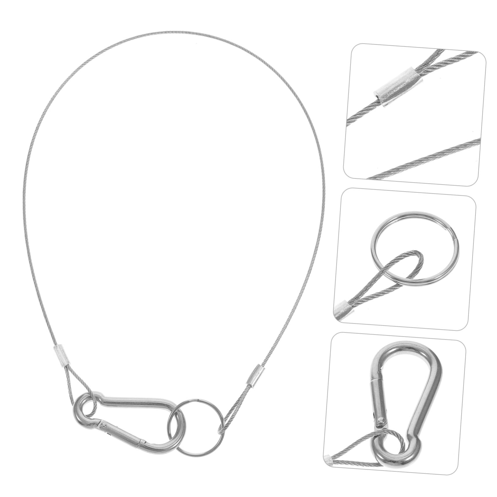 FUNOMOCYA 6pcs Lanyard Cable Tether Safety Ropes for Wire Stainless Steel Tether Cable Lanyard Safety Strap Marine Hardwares Tether Cable Safety Tether Wire Outdoor Cable Tether Strap