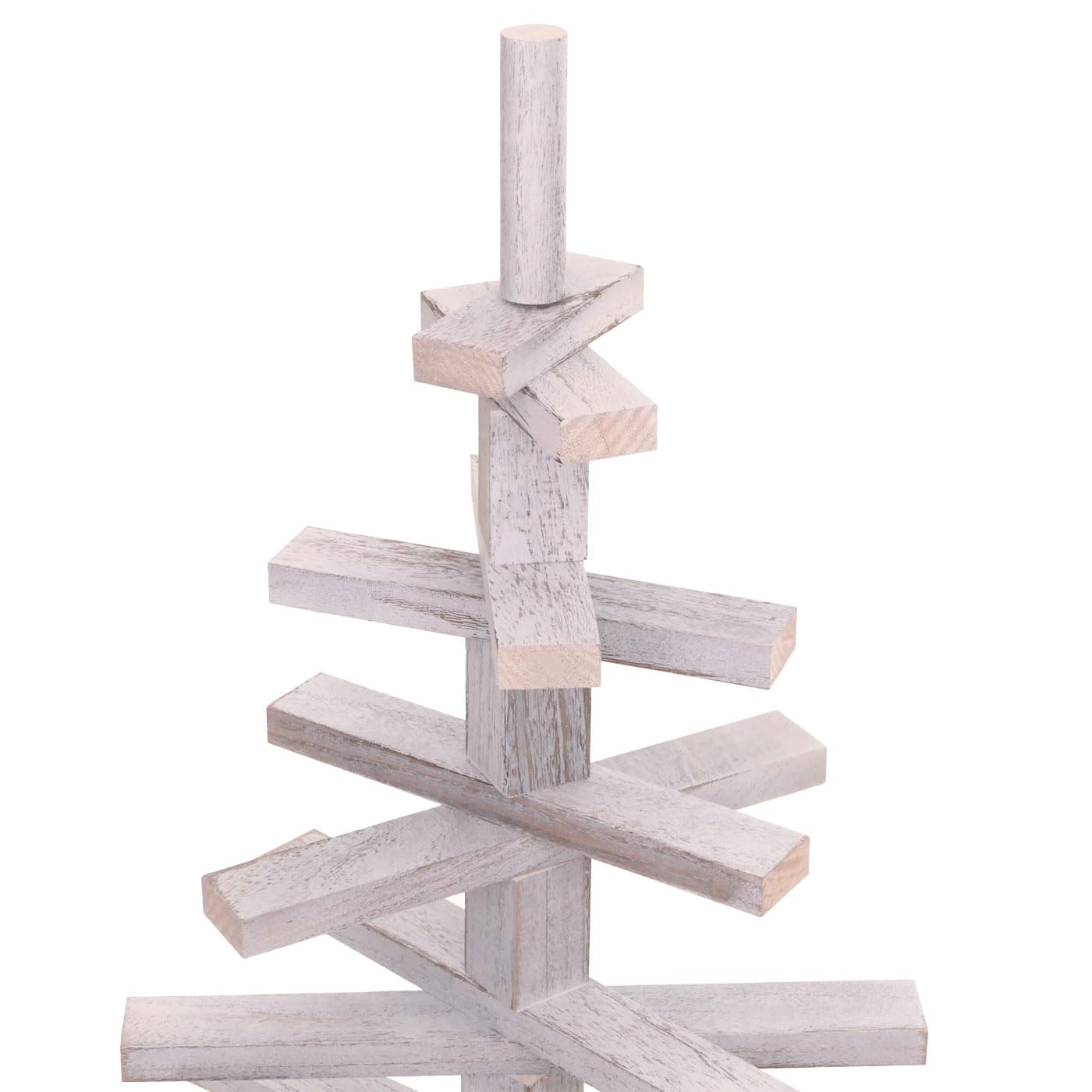 Sapin de Noël décoratif HWC-H77 Shabby-Look Blanc