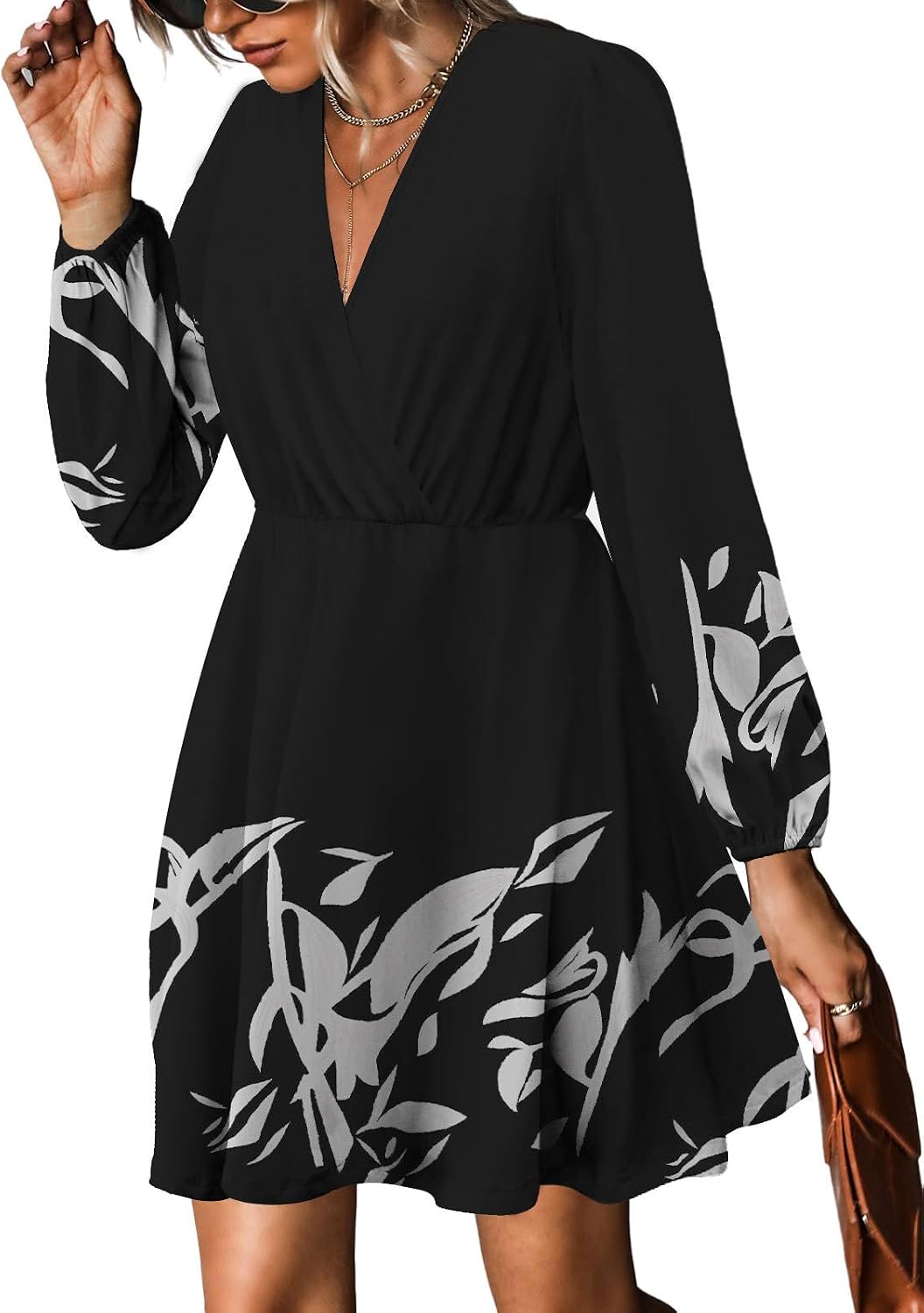 MixShe Summer Dresses for Women 2025 Wedding Guest Dress Fall Fashion Italian Outfits Elegant Classy Homecoming Clothing Plus Size Beach Vacation Clothes C Black Floral Large
