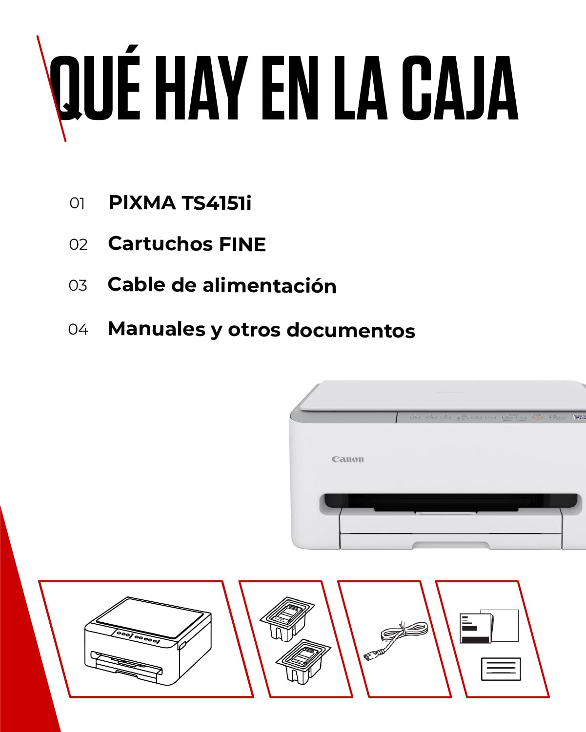 Canon PIXMA TS4151I - Impresora Todo en Uno con Conectividad Wi-Fi | Inalámbrica para Impresión Fácil Desde Tu Teléfono Inteligente PIXMA Print Plan