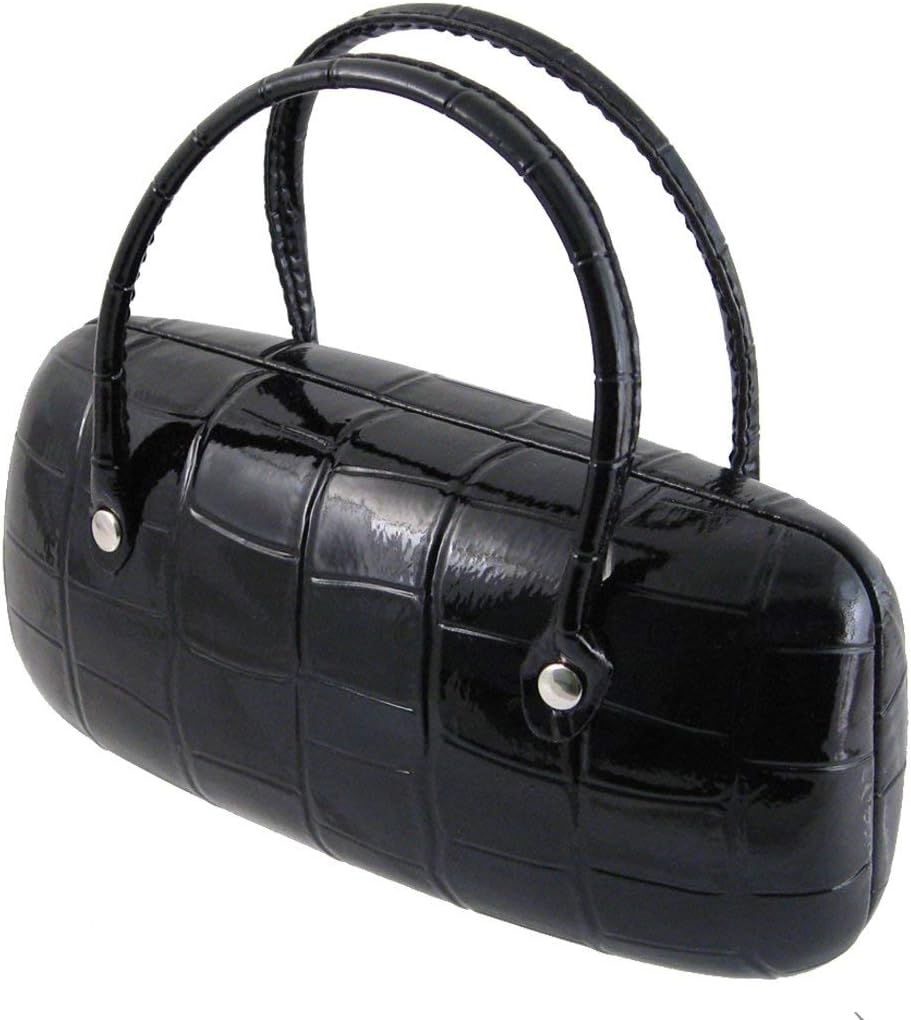 Fashion Eyeglasses/Sunglasses Mini Handbag Case | 100% | Women | Large & Extra Large | Hard | Protective | As140TG | Croco Black |