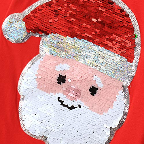 Image of Christmas Shirts for Girls and Boys Flip Sequin Santa Christmas Tree Kids T-Shirt Clothing