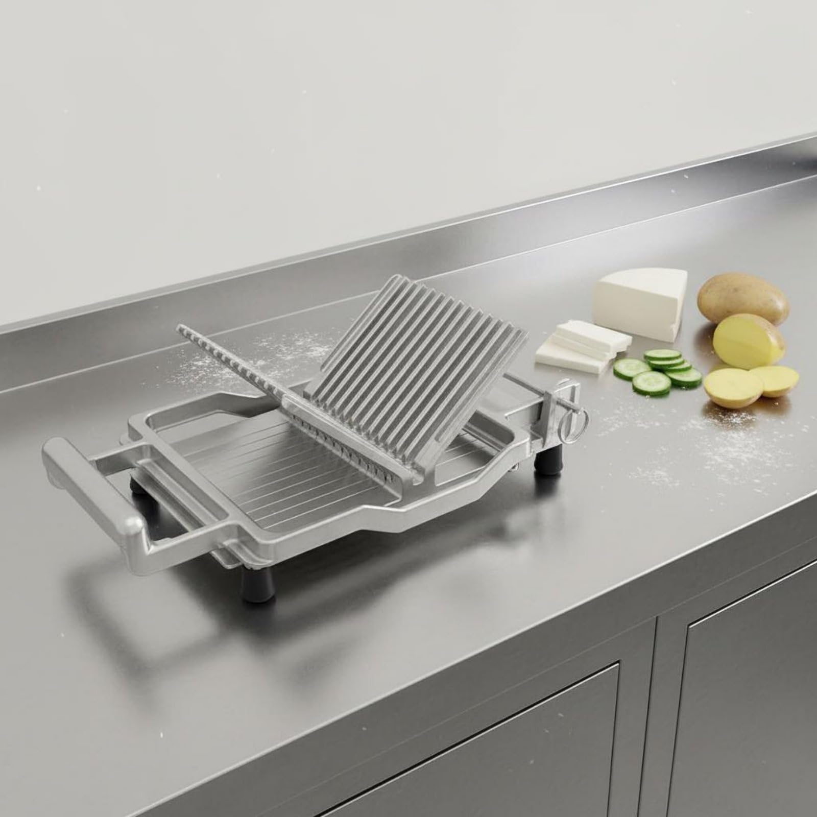 Käseschneider Käsehobel Schneidemesser Küchenhobel Gemüsehobel aus Edelstahl mit Aluminiumkörper für Glatte Scheiben Und, 10 Mm Klinge, Käseschneider B-Modell Mit Saugnäpfen