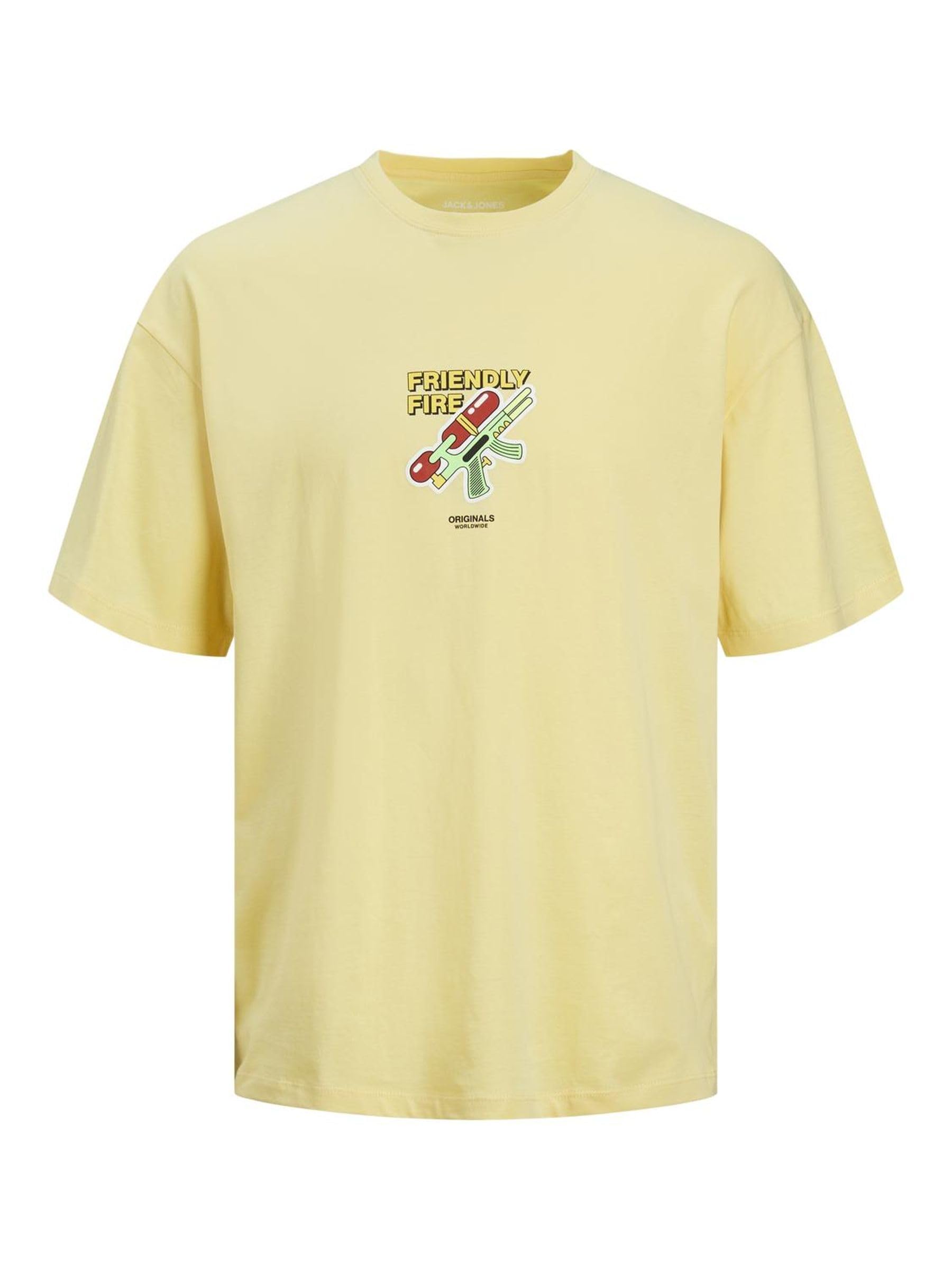 JACK & JONES JORBLOCKPOP Tee SS Crew Neck TG, Italian Straw, M