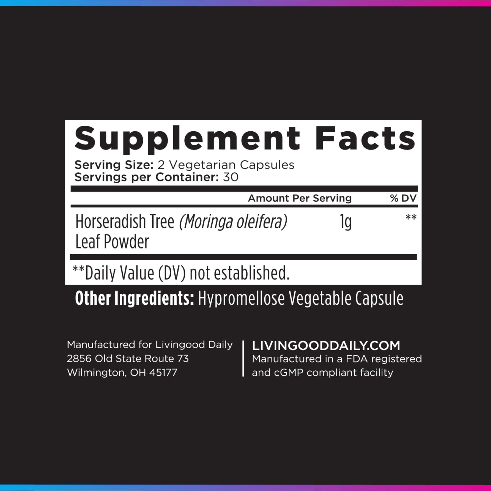Livingood Daily Moringa Capsules 1000mg, Superfood Supplement, 60 Capsules — Amazon image 8