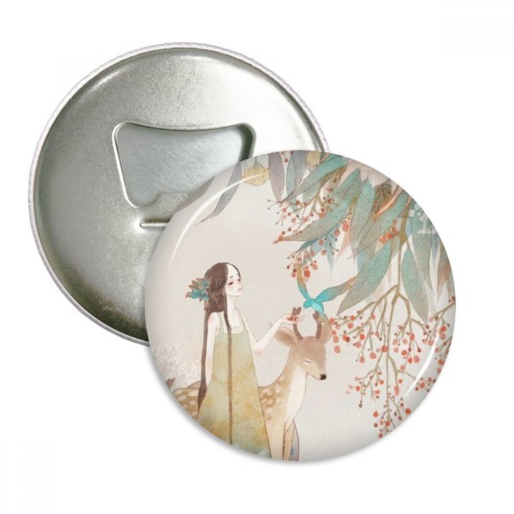 Décapsuleur aimanté cerf de style chinois classique avec badges épinglettes lot de 3 cadeaux